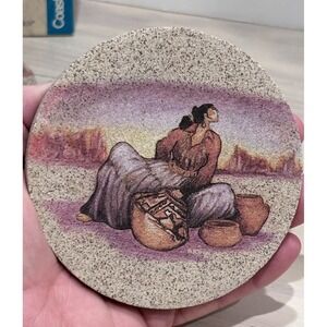 Thirstystone R.C. Gorman Sandstone Coasters Set 4 Native American Southwest Art
